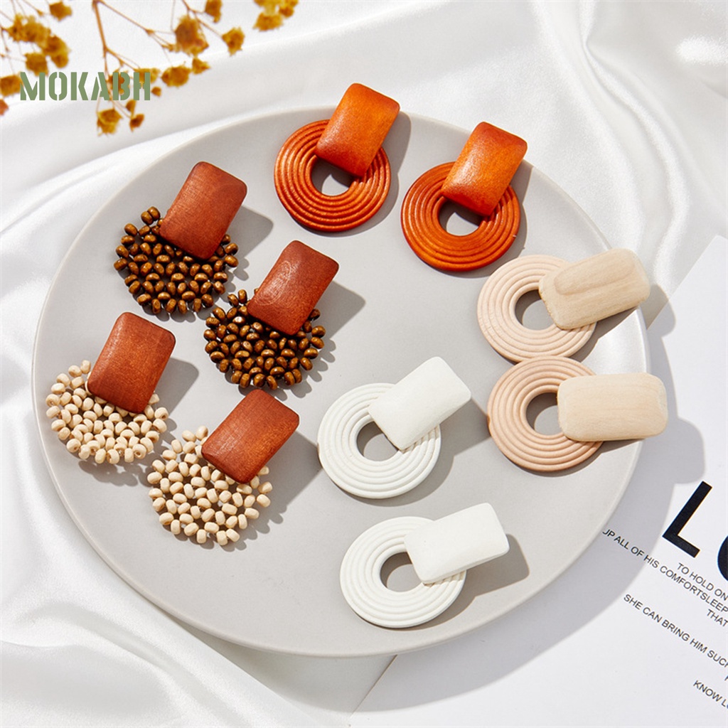 1 Đôi Bông Tai Tròn Rỗng Đính Hạt Thời Trang Nữ