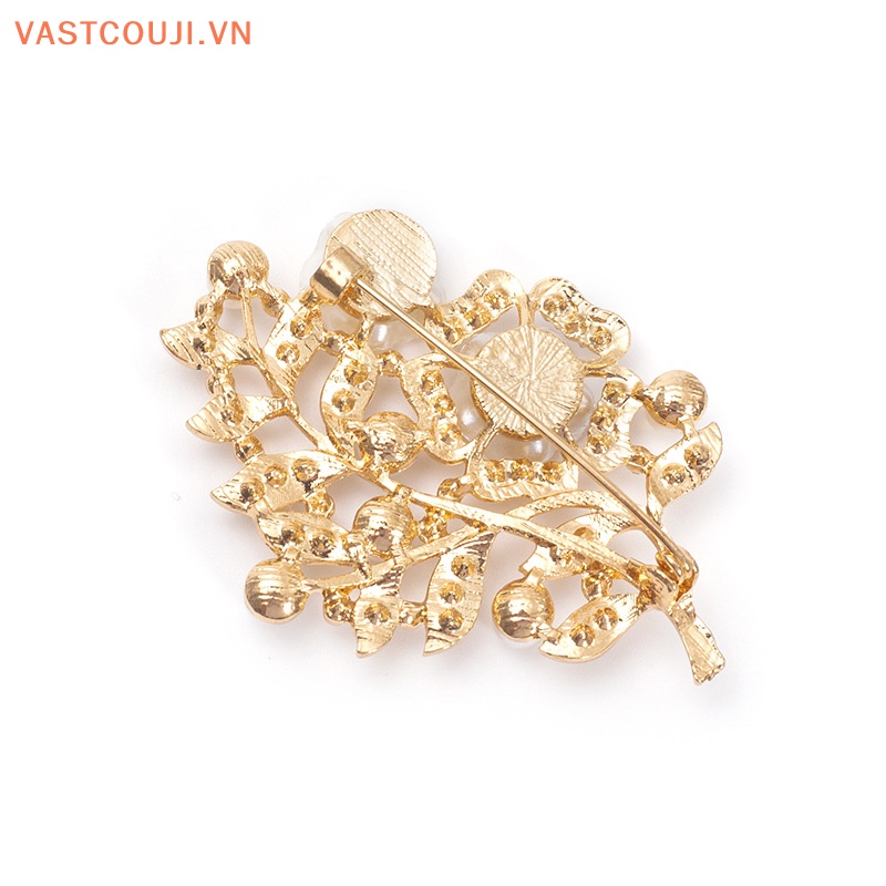 Ghim Cài Áo Hình Hoa Đính Đá Ngọc Trai Chống Ánh Sáng Thời Trang Cho Nữ