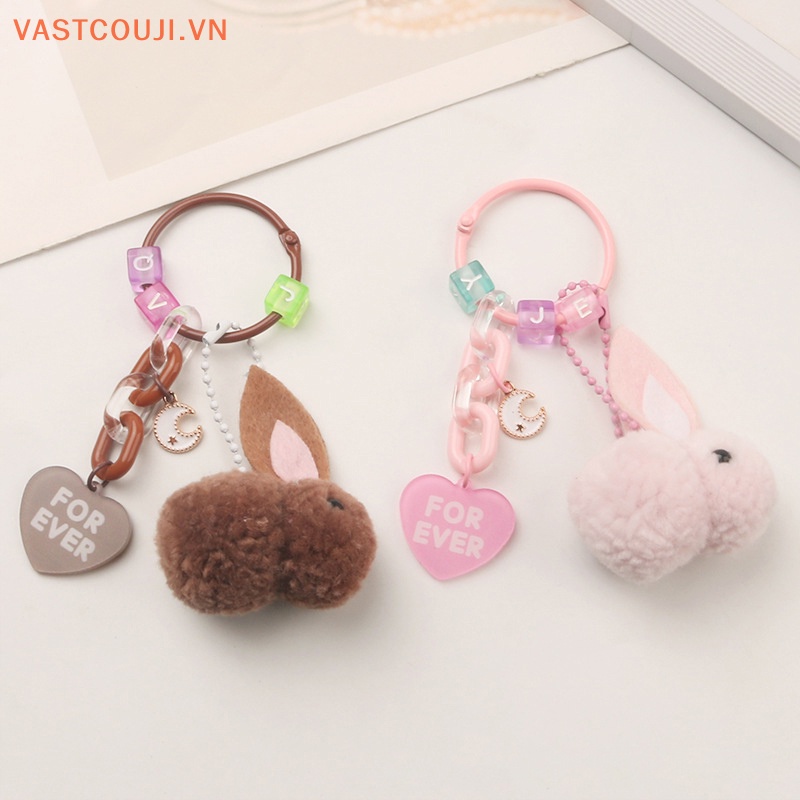 Móc Khóa Thỏ Nhồi Bông Bằng Acrylic Mềm Mại Dễ Thương