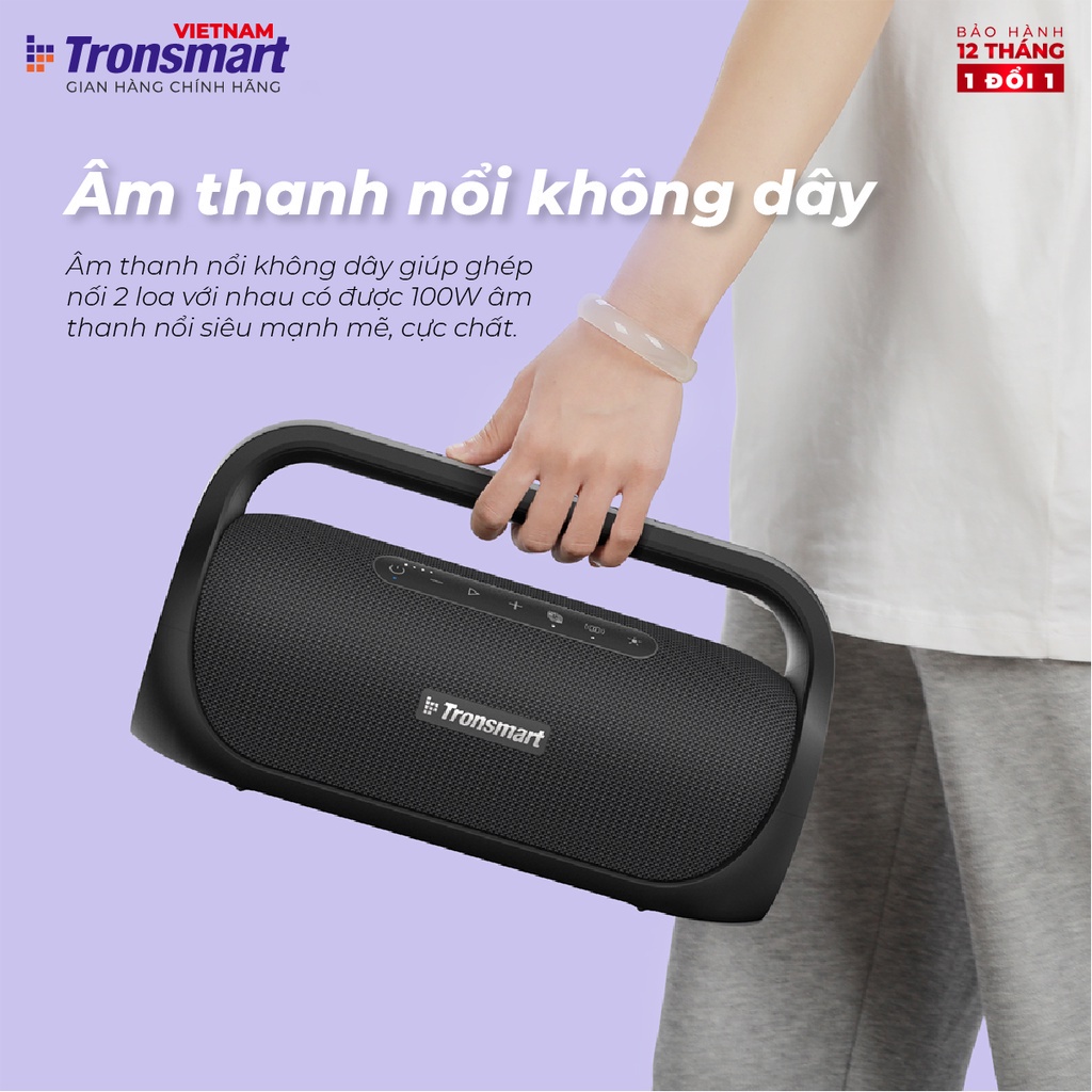 Loa Bluetooth Mini 5.3 ngoài trời chống nước Sounarc (by Tronsmart) BANG MINI – Đèn Led - Công suất 50W - Chống nước IPX