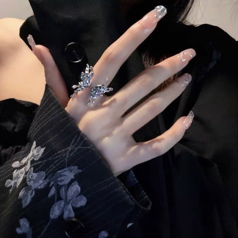 Ygt Nhẫn Hình Bướm Có Thể Điều Chỉnh Kích Cỡ Thời Trang Hàn Quốc Dành Cho Cặp Đôi