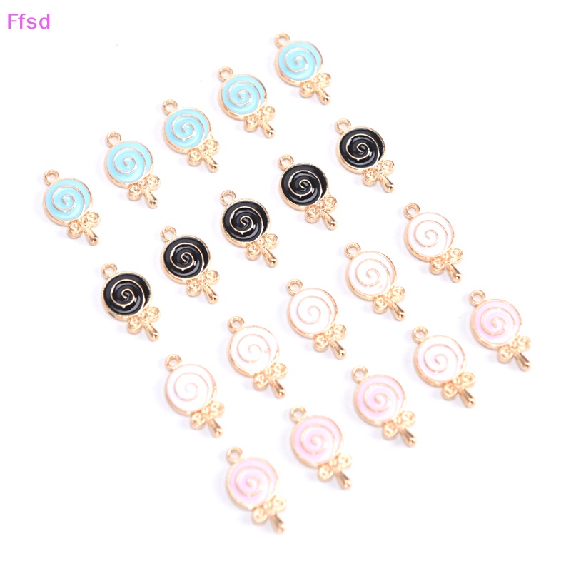 {Ffsd} Bộ 10 Mặt Dây Chuyền Hợp Kim Tráng Men Hình Kẹo Mút Ch DIY Trang Sức Findings * Bán Chạy