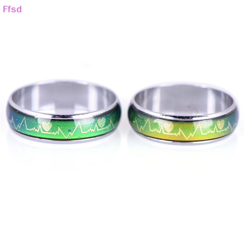 {Ffsd} Nhẫn Đính Hôn Cảm Xúc Nhiệt Độ Bằng Thép Titan Thời Trang Bán Chạy