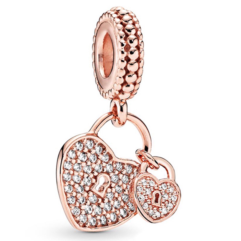 Hạt Charm Màu Vàng Hồng Đính Đá Thời Trang Dành Cho Nữ