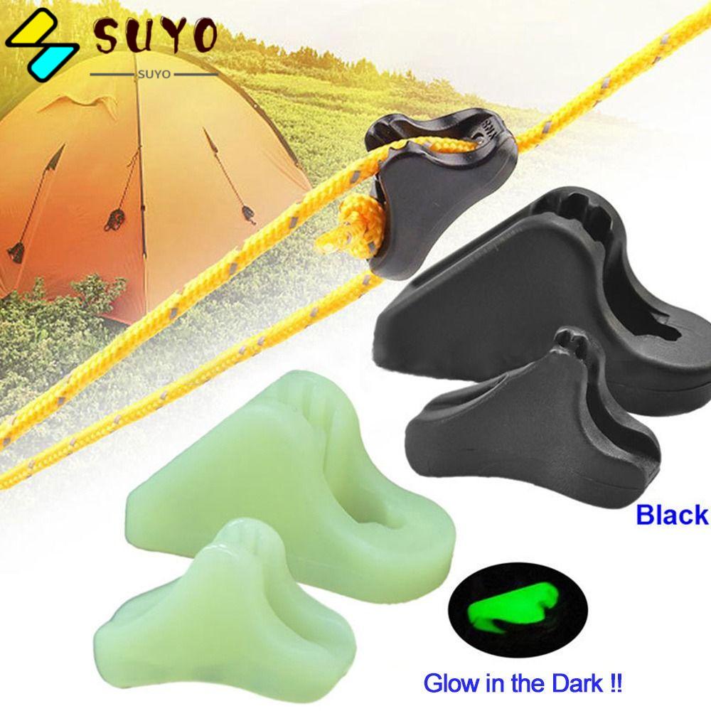 SUYO Set 50 Khóa Dây Thừng Chống Trượt Hình Tam Giác Bằng Nhựa Màu Dạ Quang Tiện Dụng Khi Đi Cắm Trại