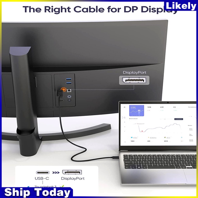 Dây Cáp Chuyển Đổi Usb Type C Sang Cổng 4k 60hz Usb C Dài 1.8M Chuyên Dụng Cho Laptop / Điện Thoại / Máy Chiếu