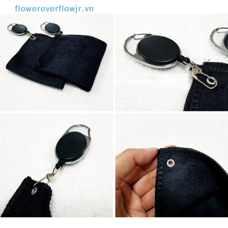 Khăn Làm Sạch Gậy Đánh Golf Hình Vuông Mini Có Móc Khóa Thu Gọn Tiện Dụng