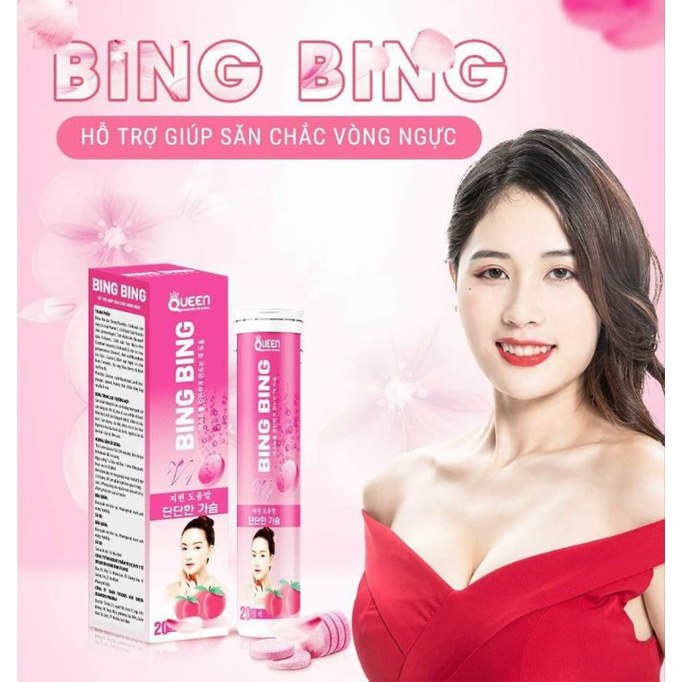 Hộp 20 viên sủi nỡ ngực, Tăng size vòng 1 bing bing , giúp vòng 1 săn chắc đầy đặn