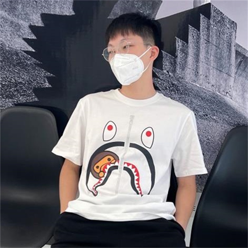 Áo Thun Cotton BA666PE Tay Ngắn Có Khóa Kéo In Họa Tiết Thời Trang Cho Nam Và Nữ