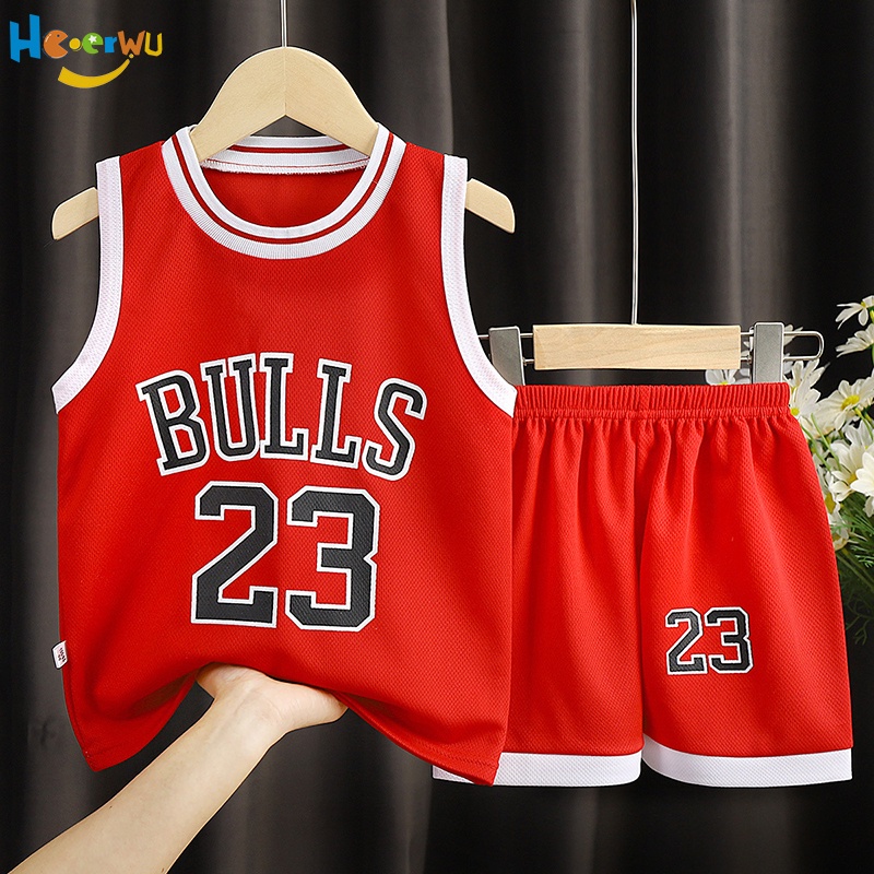 Bộ Đồng Phục Bóng Rổ Gồm Áo Sát Nách Và Quần Ngắn Mau Khô Dành Cho Bé Trai