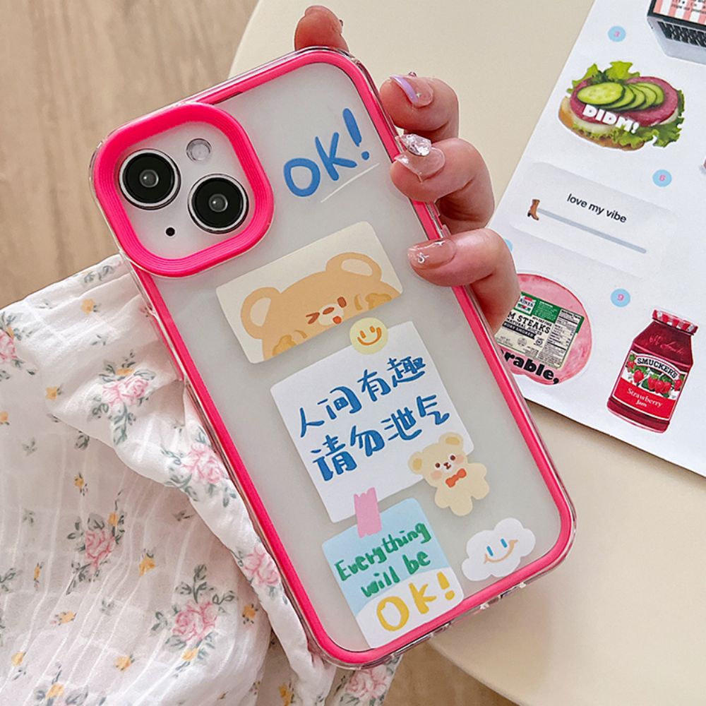 Ốp Điện Thoại TPU Mềm Chống Sốc In Hình Gấu Hoạt Hình Thời Trang Cho IPhone 14 13 12 11 Pro Max X XR 8 7 Plus