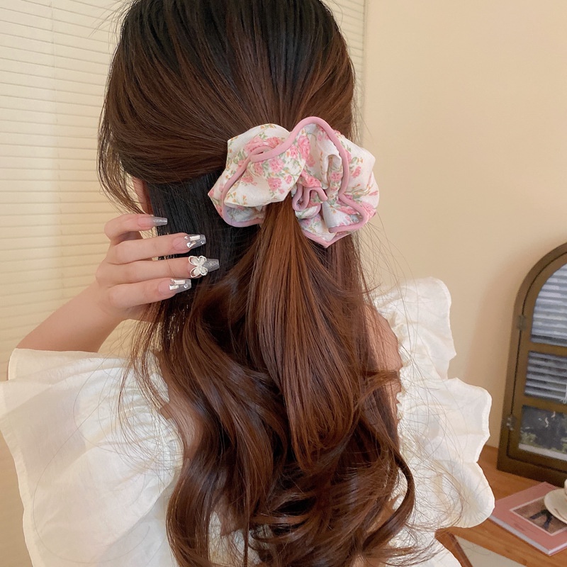 Dây Cột Tóc Vải In Hoa Cỡ Lớn Thời Trang