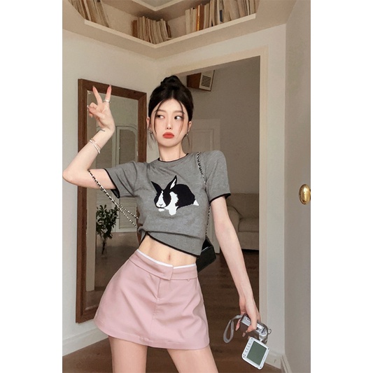 Áo Thun 100% Cotton Tay Ngắn Phong Cách Hàn Quốc Cho Nữ