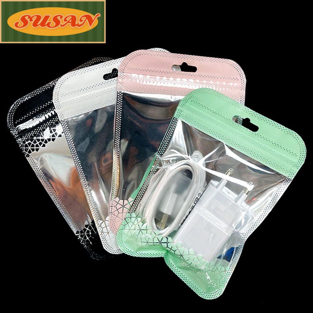 SUSANS Túi Zip Đựng Đồ Nhiều Màu Sắc Có Lỗ Treo Tiện Dụng