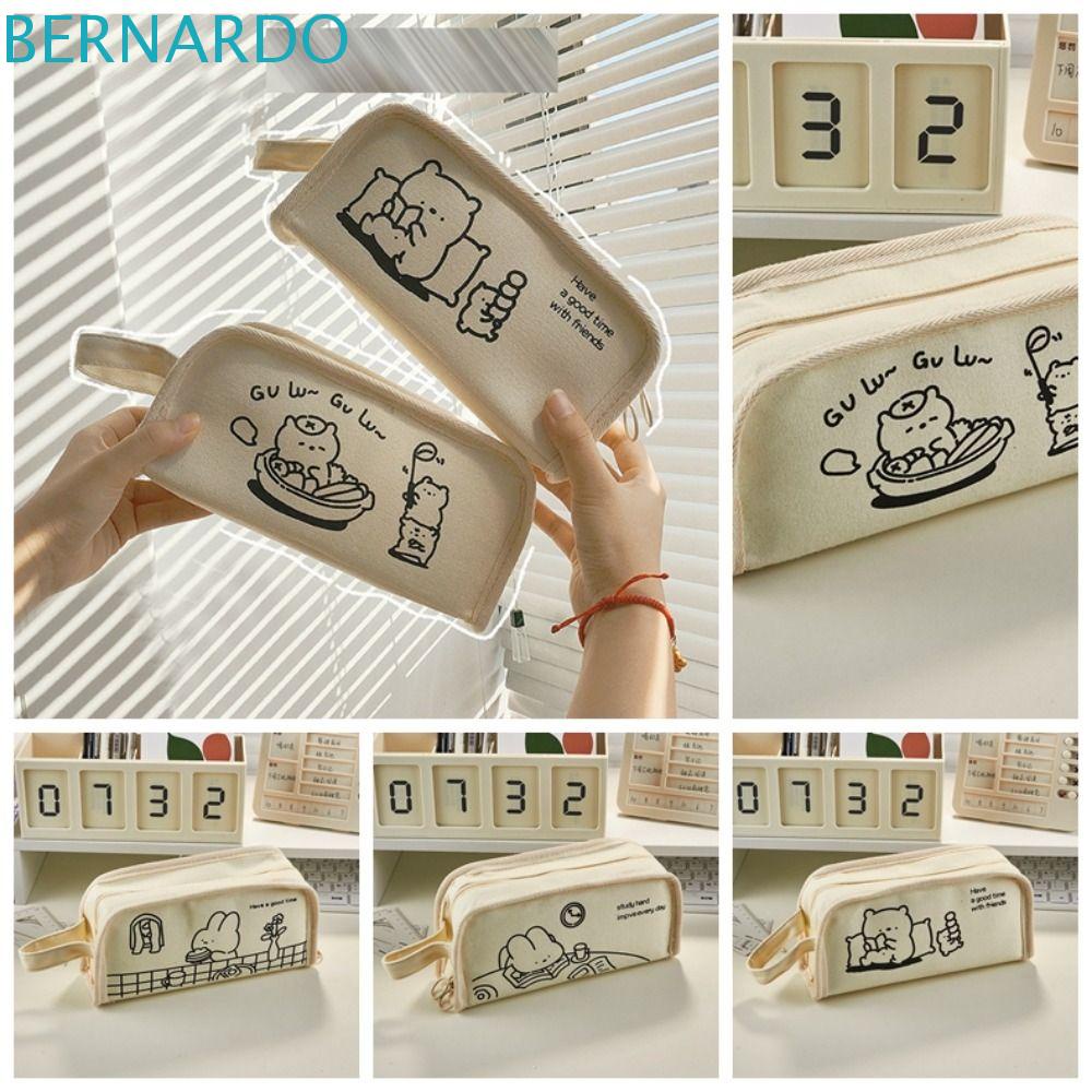 BERNARDO Túi Đựng Đồ Trang Điểm / Mỹ Phẩm Để Bàn Sức Chứa Lớn Hình Thỏ / Gấu Đáng Yêu Phong Cách Hàn Quốc Cho Bé