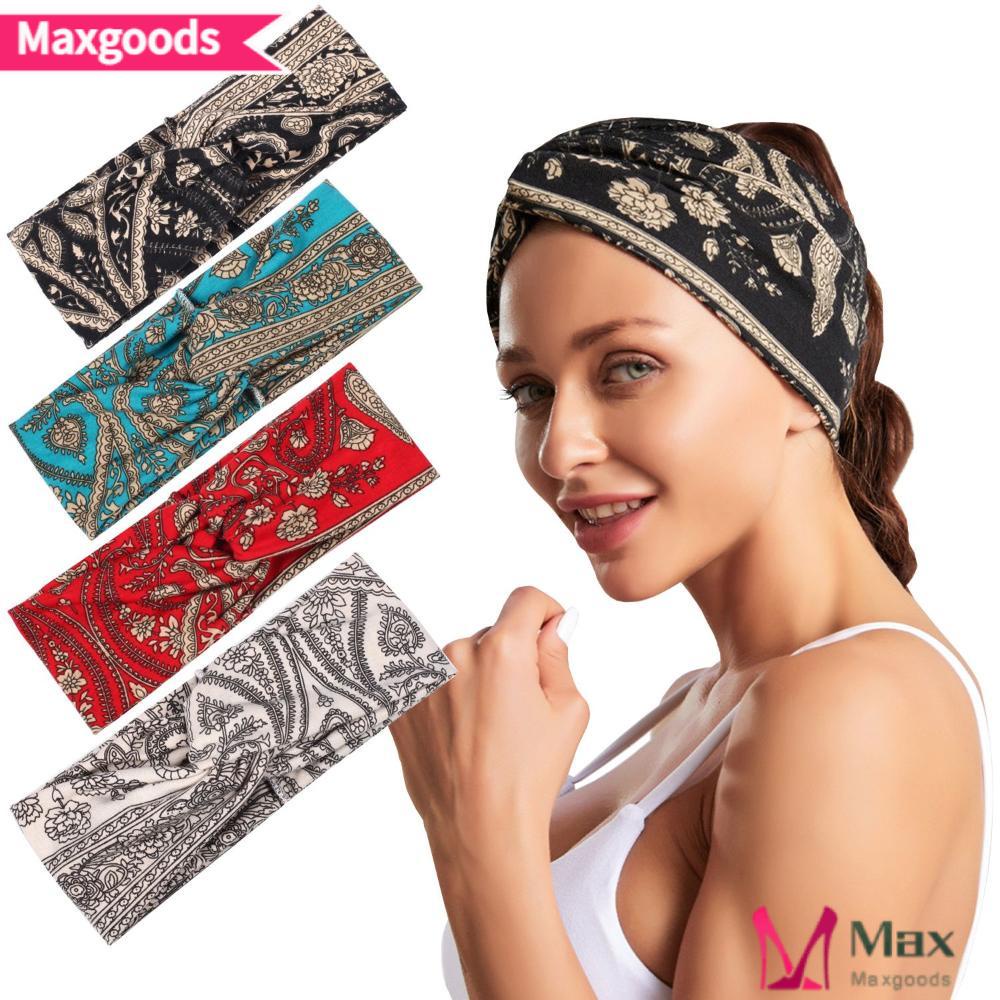 MAXG Băng Đô Cài Tóc In Họa Tiết Phong Cách Bohemian Thời Trang