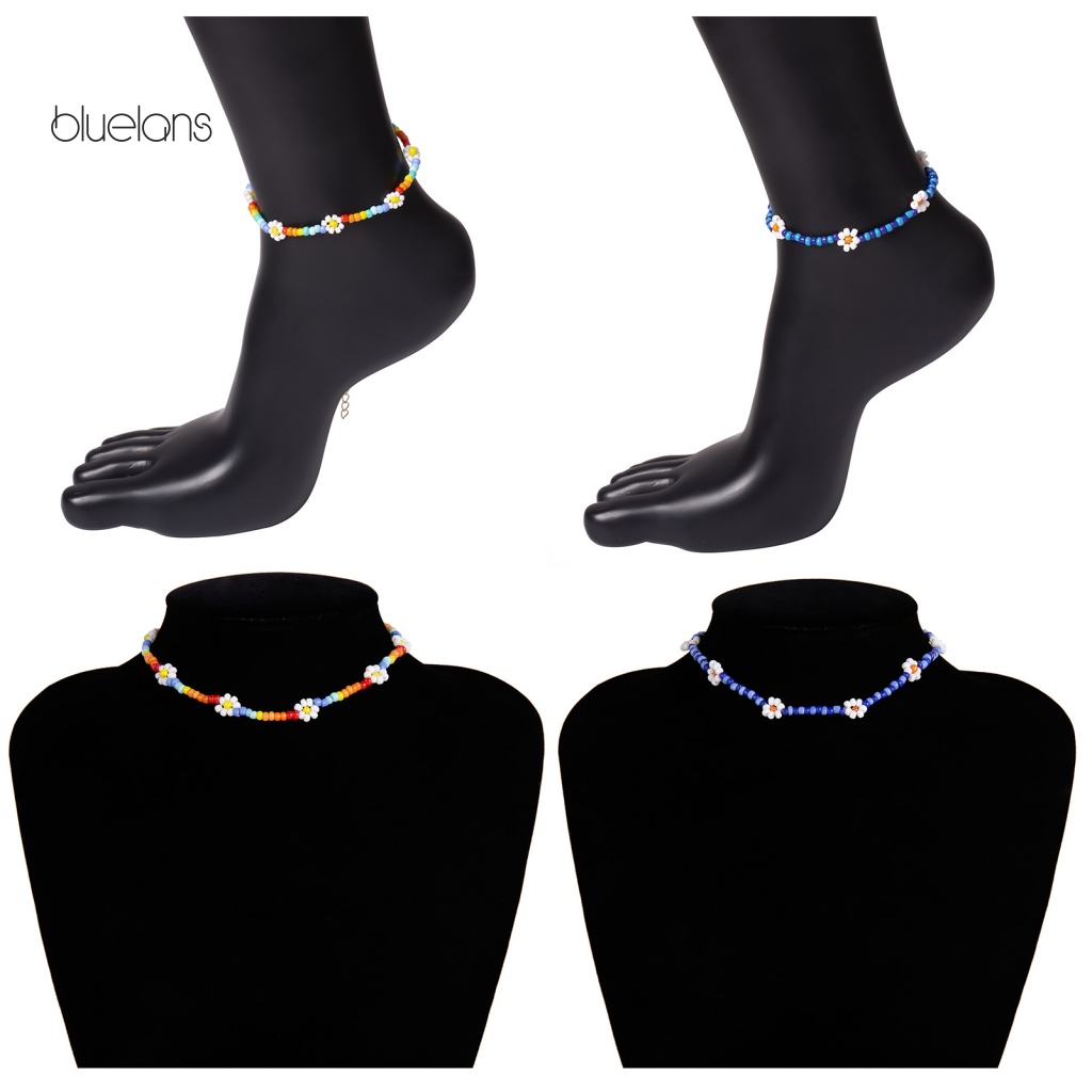 Vòng cổ Hạt Nhiều Màu Hình Hoa Nhỏ Dễ Thương Phong Cách Bohemian Thời Trang Cho Nữ