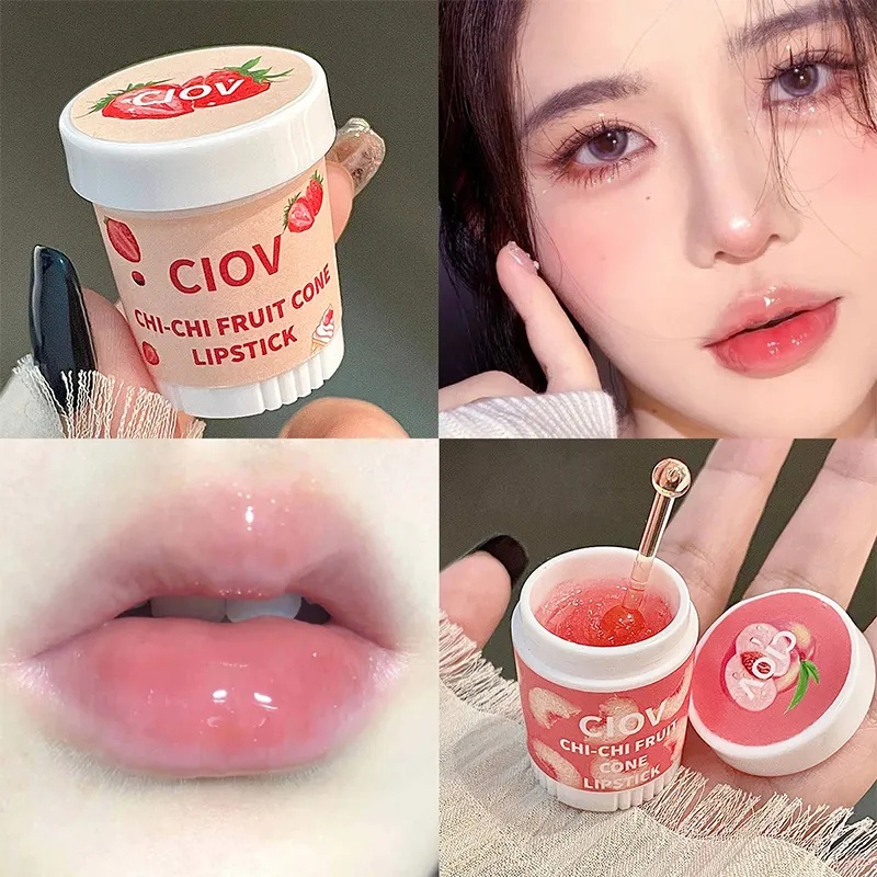 Mặt Nạ Môi Dưỡng Ẩm Tẩy Tế Bào Chết Lâu Trôi Hình Quả Dâu Hoạt Hình Trong Suốt CIOV