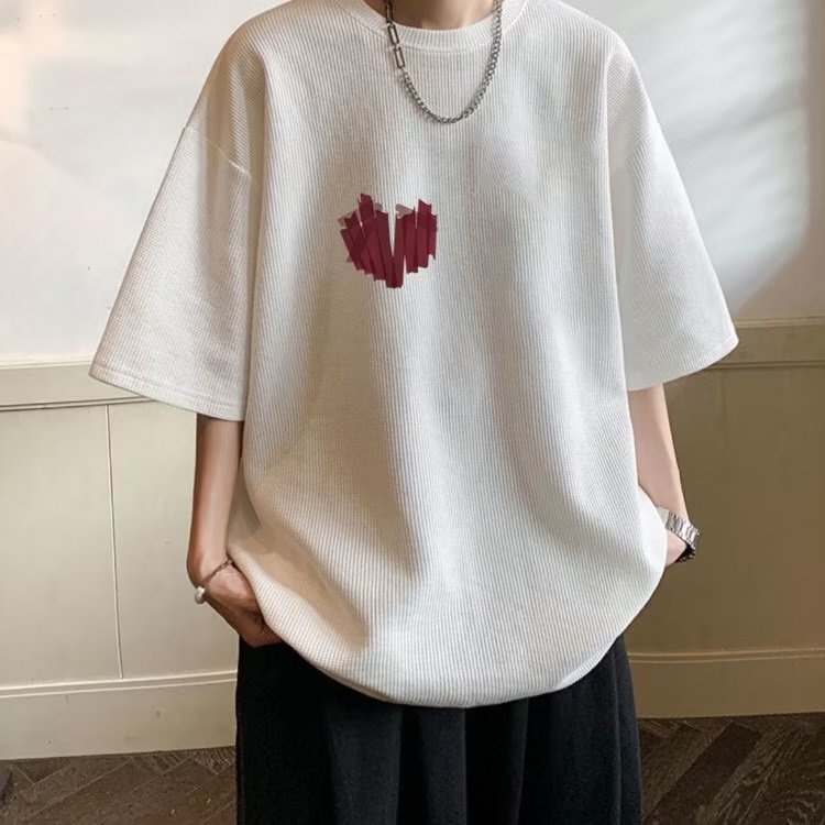 Áo Thun Thể Thao Plus Size Tay Ngắn Cổ Tròn In Hình Bánh Waffle Phong Cách Mỹ Vintage Mùa Hè Cho Cặp Đôi Size M-5XL