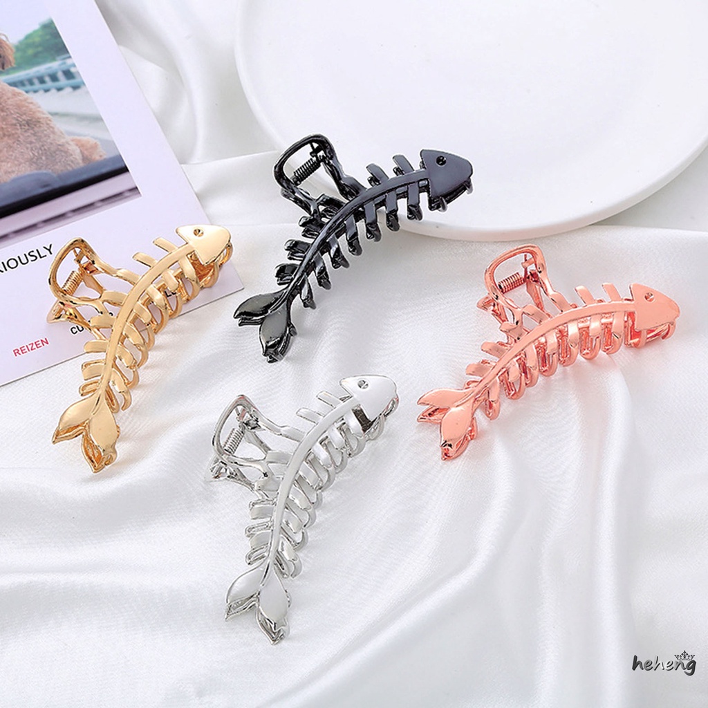 Kẹp Tóc Càng Cua Kim Loại Sáng Tạo Chống Trượt