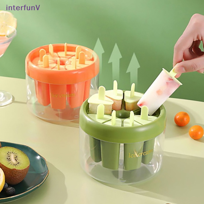 Khuôn Làm Kem Que 8 Ngăn Bằng Silicone Tiện Dụng