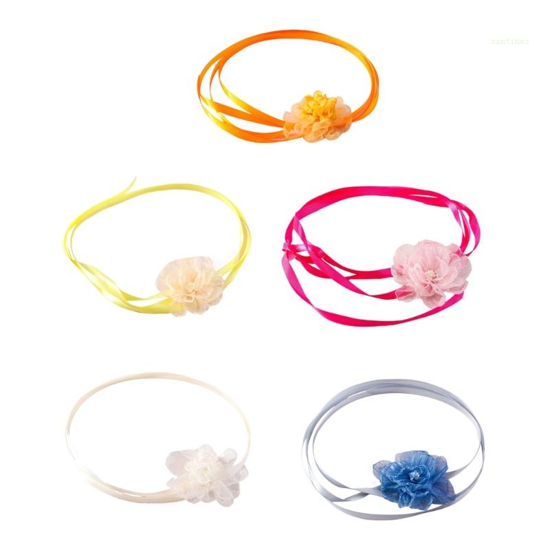 Vòng cổ Mặt Hoa Vải Thủ Công Có Thể Điều Chỉnh Thời Trang Thanh Lịch Dành Cho Nữ