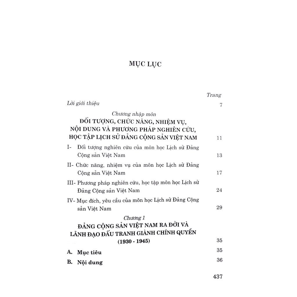 Sách -  Giáo Trình Lịch Sử Đảng Cộng Sản Việt Nam( Dành cho bậc ĐH hệ không chuyên lý luận chính trị)