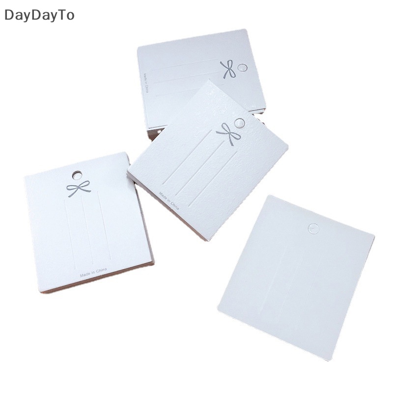 Set 50 Thẻ Giấy Trưng Bày Kẹp Tóc Màu Trắng