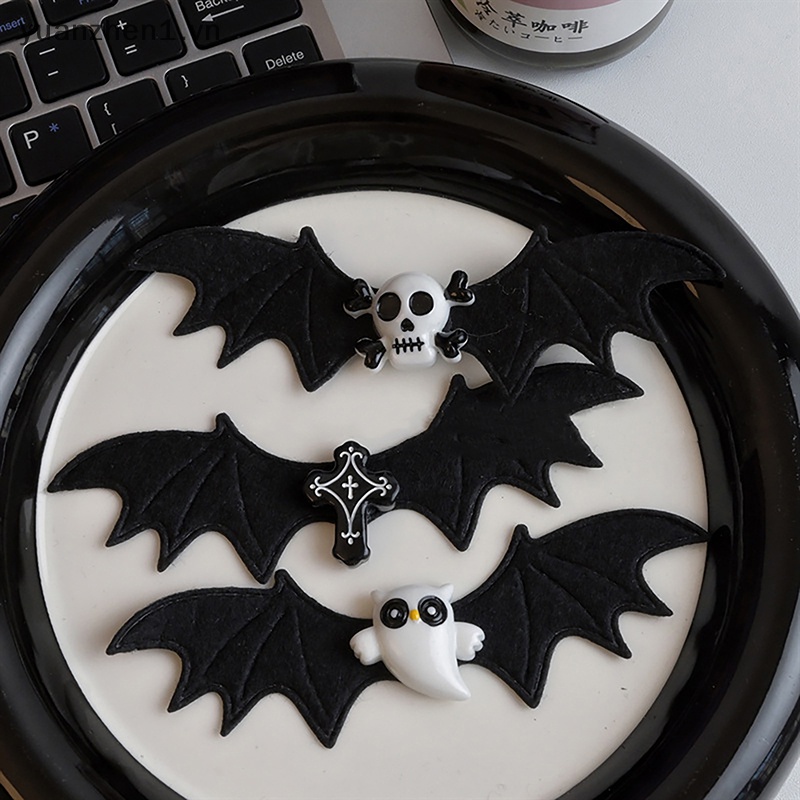Kẹp Tóc Hình Đầu Lâu / Dơi / Thiên Thần Phong Cách Gothic Sáng Tạo Cho Dịp Halloween