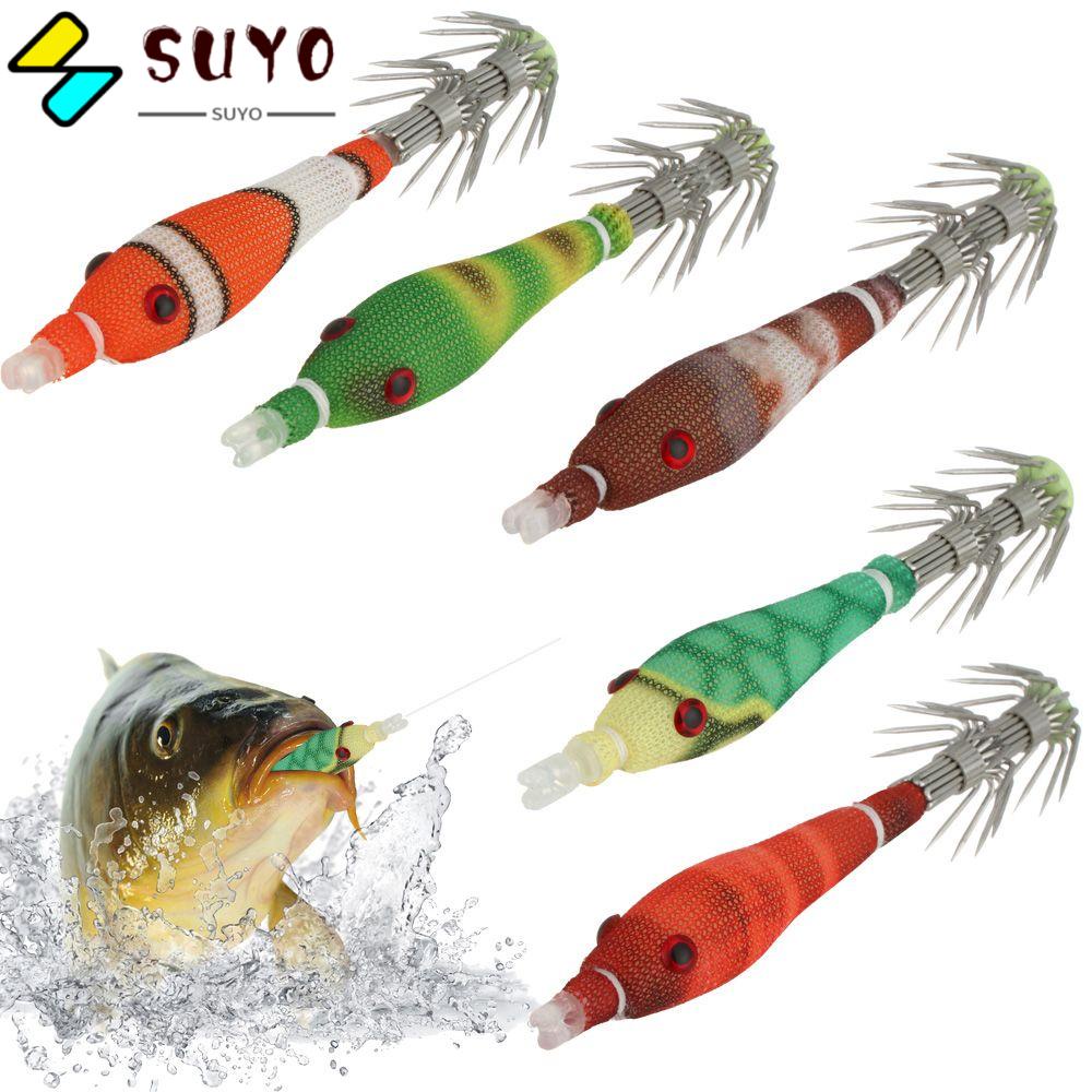 SUYO Set 5 Mồi Câu Cá Giả Hình Con Mực Mềm