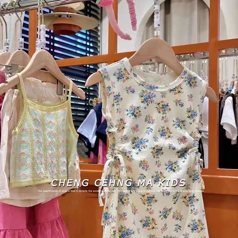 Đầm Hoa Không Tay Thời Trang Mùa Hè Hàn Quốc Mới 2023 Dành Cho Bé Gái