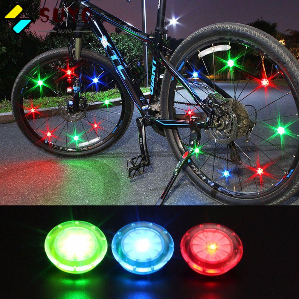 SUYO Đèn Cảnh Báo Ánh Sáng Nhiều Màu Gắn Căm Xe Đạp