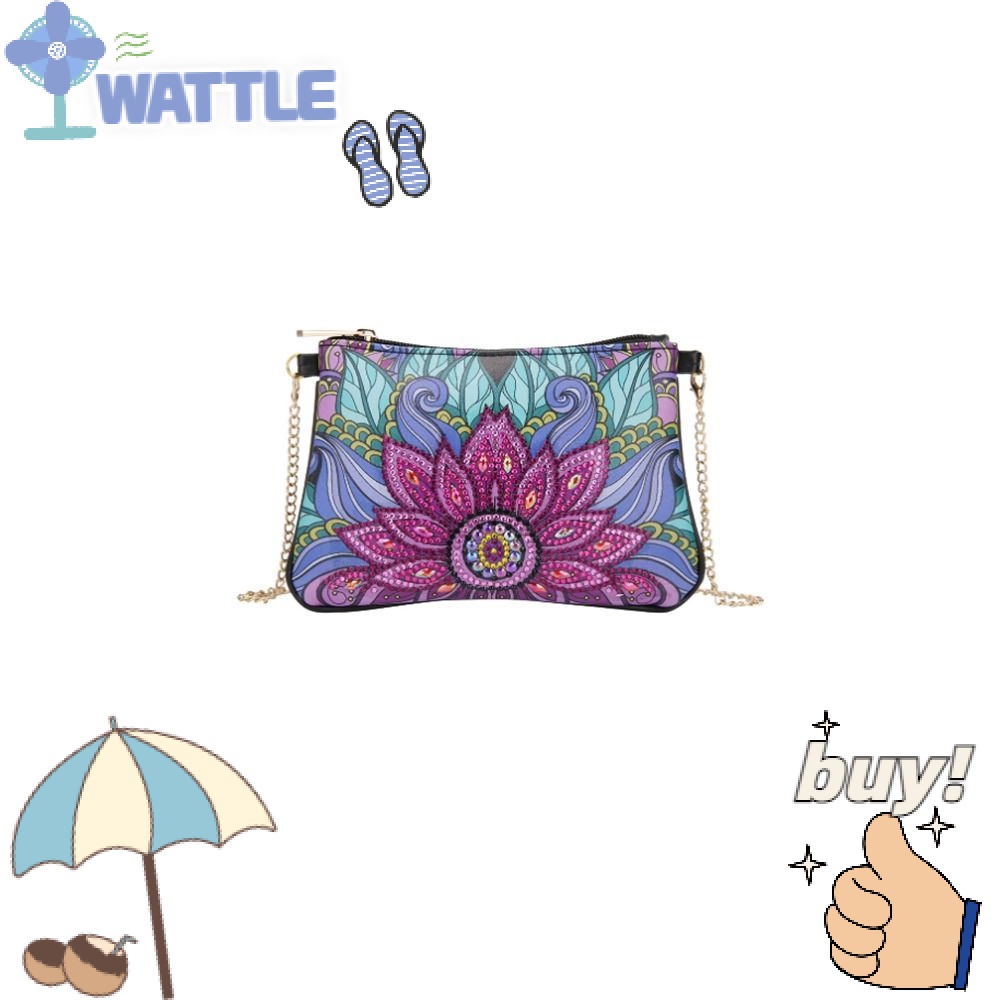 WTTLE Ví Cầm Tay Thêu Hoa Thủ Công Đính Đá Xinh Xắn