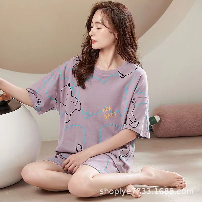 Bộ Đồ Ngủ Ngắn Tay Họa Tiết Hoạt Hình Thời Trang Mùa Hè 2023 Lff0704