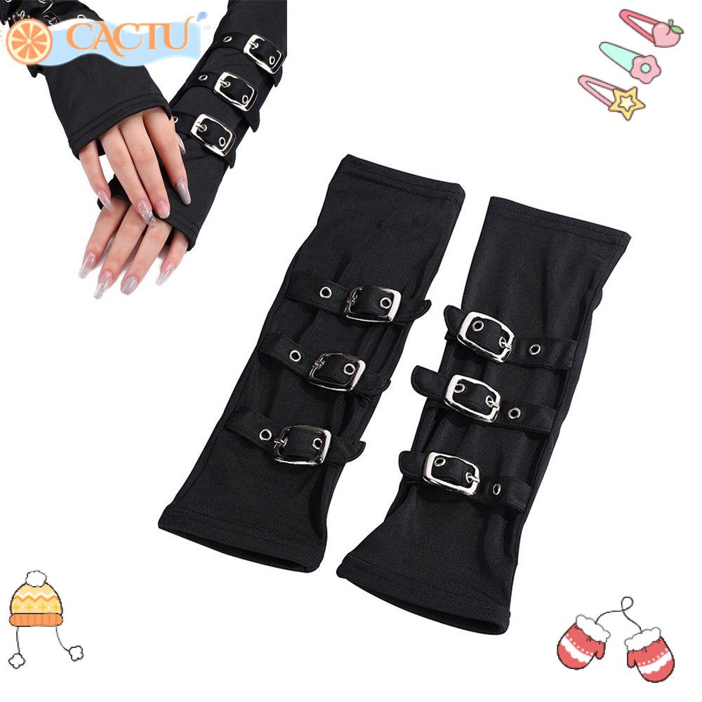 CACTU Găng Tay Hở Ngón Màu Đen Cho Nam Và Nữ