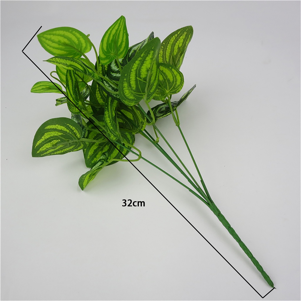 1 Nhánh Lá Nhựa Nhân Tạo Trong Suốt Không Cần Khoan Lỗ 5 Đầu Dùng Trang Trí Bàn