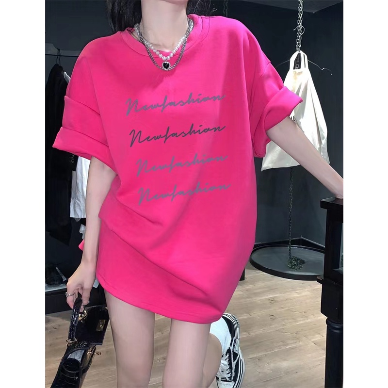 Áo Thun 100% Cotton Dáng Rộng Tay Ngắn In Họa Tiết Hoạt Hình Và Chữ Hoạt Hình Phong Cách Hàn Quốc Dành Cho Nam Nữ