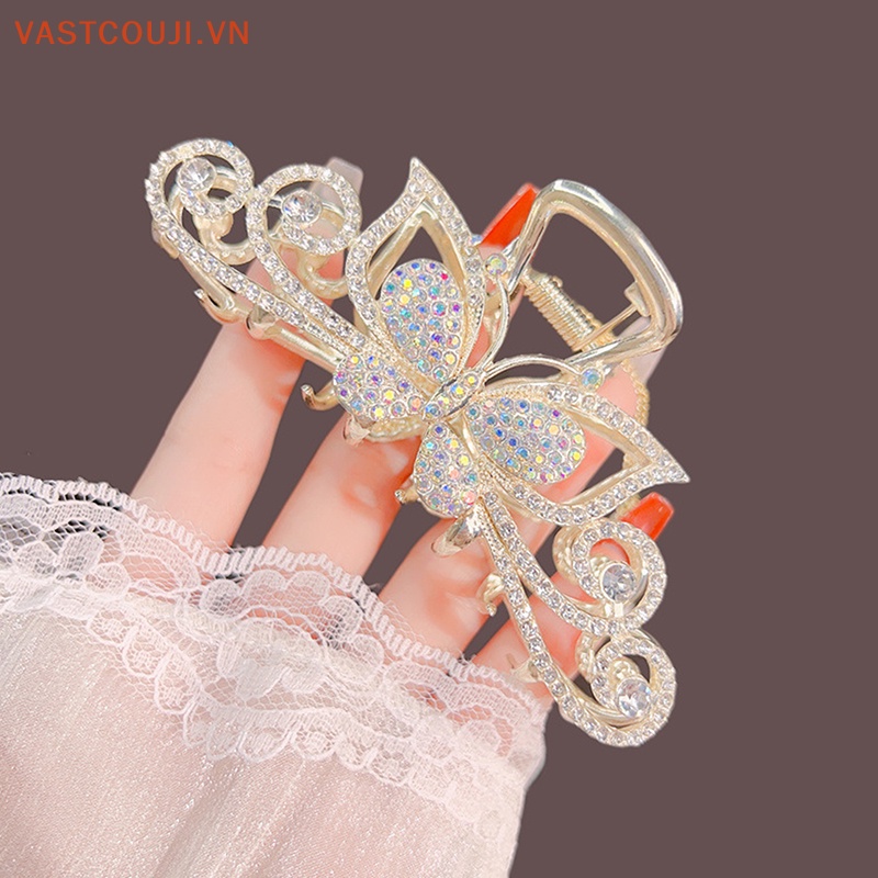 Kẹp Tóc Hình Bướm Rỗng Dát Kim Cương Mưa Thời Trang Cao Cấp Cho Nữ VN