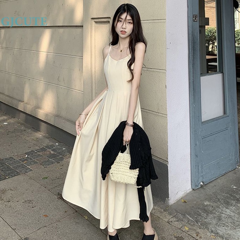 Đầm Dài Dáng Chữ A Không Tay Phong Cách Pháp Thời Trang Mùa Hè Cho Nữ