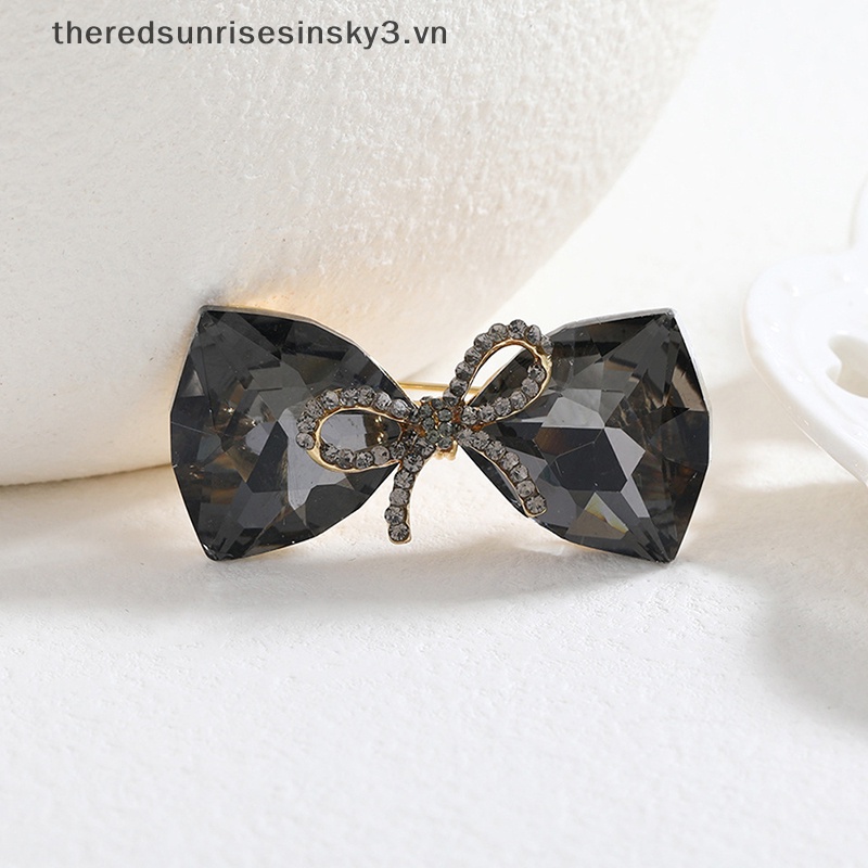 Ghim Cài Áo Hình Nơ Đính Đá Pha Lê / Ngọc Trai Thời Trang Cho Nữ