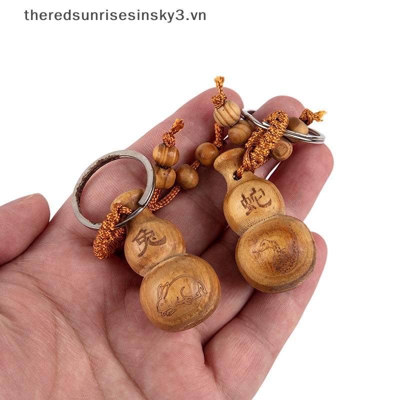 # # Móc Chìa Khóa Bằng Gỗ Đào Quả Bầu Nhỏ Phong Cách Trung Hoa Cổ Điển Thời Trang Trang Trí Nhà Cửa