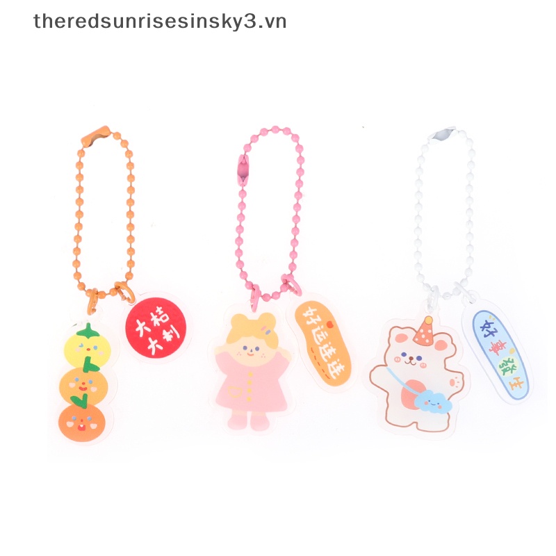 Móc Khóa Acrylic Trong Suốt Họa Tiết Hoạt Hình Phong Cách Hàn Quốc Dành Cho Bạn Nữ