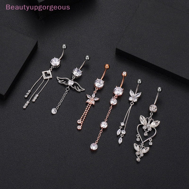 1 Khuyên Rốn Đính Đá Zircon Hình Đôi Cánh