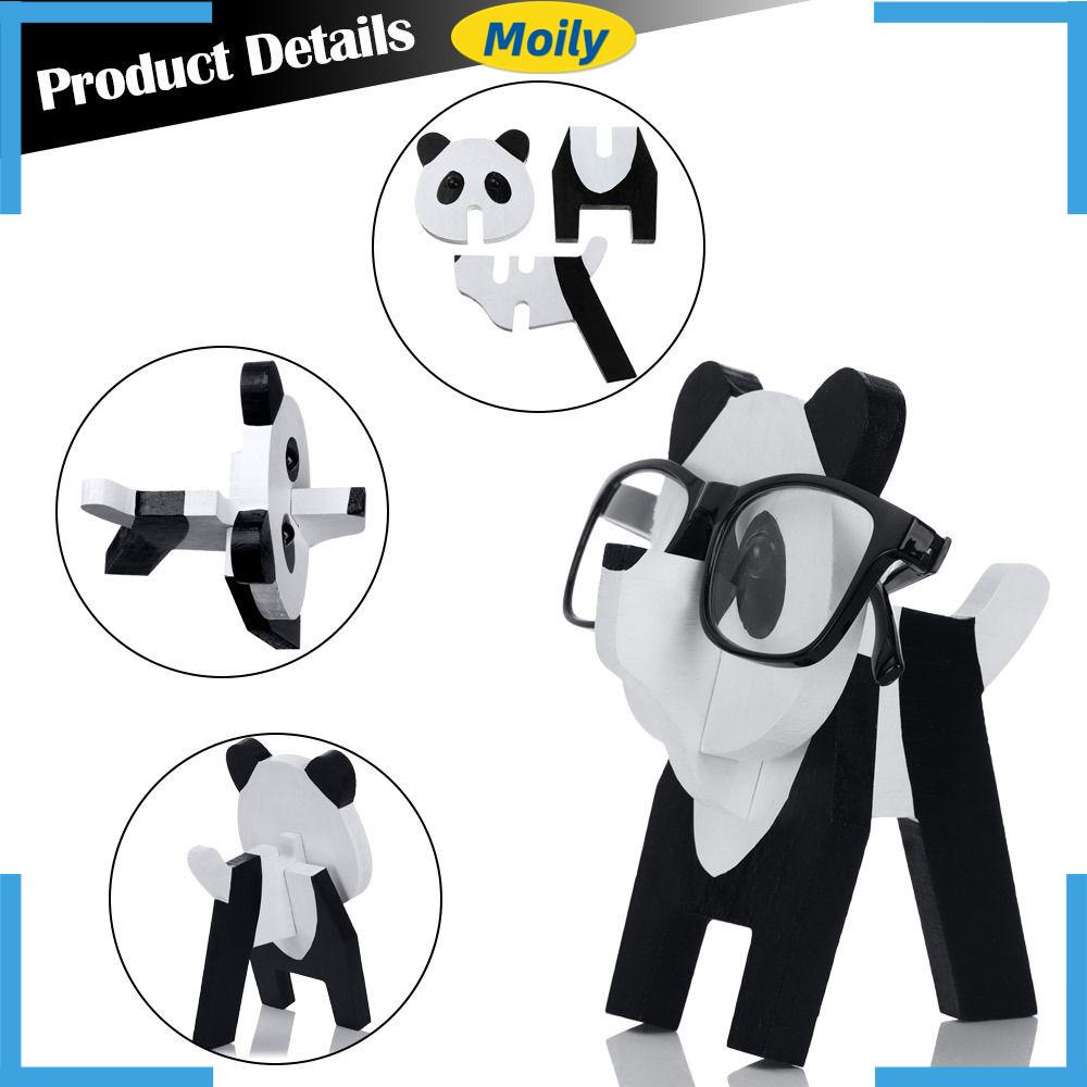 MOILYVN Giá Đỡ Trưng Bày Mắt Kính Hình Gấu Trúc Bằng Gỗ Sáng Tạo