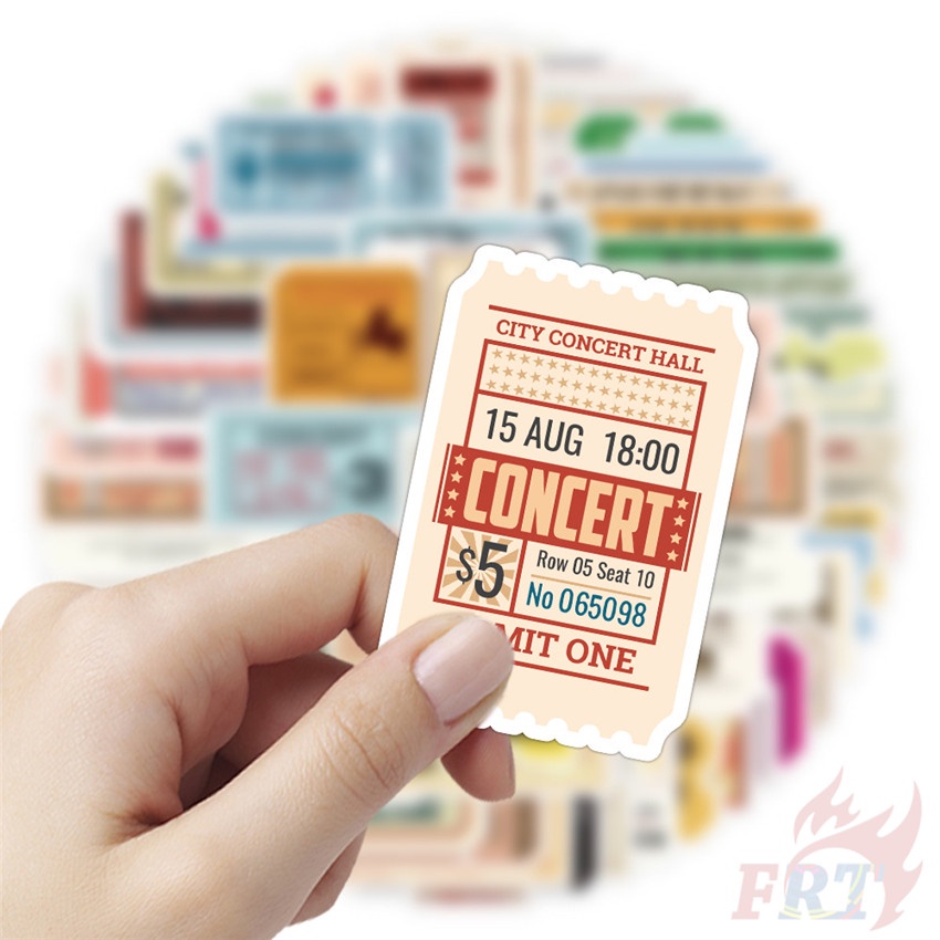 ❉ Băng Đô Rock Band. Bộ 01 Sticker Dán Trang Trí Hình Vé Máy Bay Cổ Điển 01 ❉ Bộ 60 Miếng Dán Chống Thấm Nước Họa Tiết Doodle Thời Trang DIY