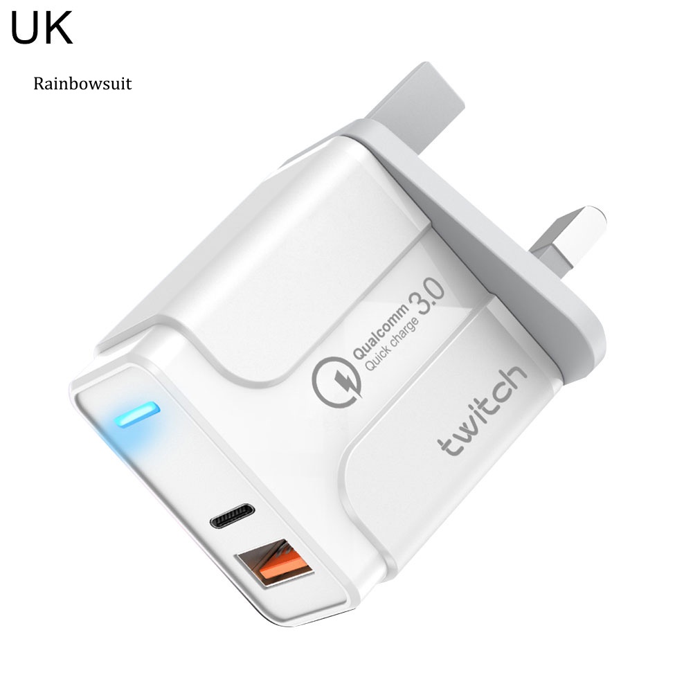 Tẩu Sạc Nhanh QC30 PD Cổng USB Kép 18W Thiết Kế Nhỏ Gọn Tiện Dụng Cho Điện Thoại