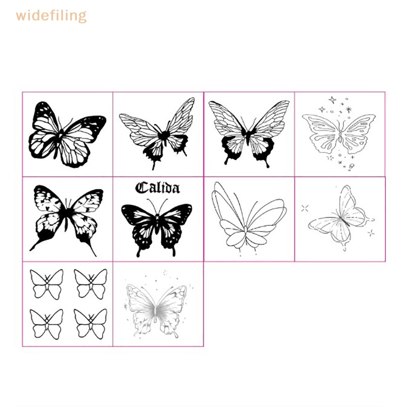 Set 10 Hình Xăm Dán Tạm Thời Chống Nước Hình Bướm Nhỏ Cho Nam Và Nữ