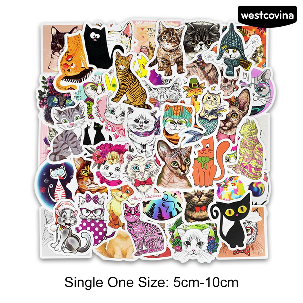 [WSTN]✎Bộ 50 Miếng Dán Chống Thấm Nước Họa Tiết Hoạt Hình Dễ Thương Độc Đáo Trang Trí Tủ Lạnh / Scooter DIY