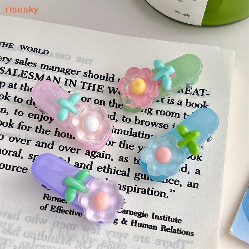 Kẹp Tóc Trang Điểm Hình Cây Kem / Trái Tim Màu Hồng Dễ Thương Sáng Tạo Dành Cho Bạn Gái