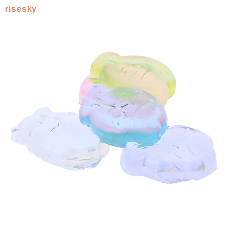 Đồ Chơi Nắn Bóp Đàn Hồi Giảm Stress Hình Khối Đá Trong Suốt